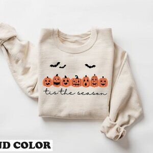 Tis The Season Halloween Spooky Season Coffee Pumpkin Ghost Sweatshirt